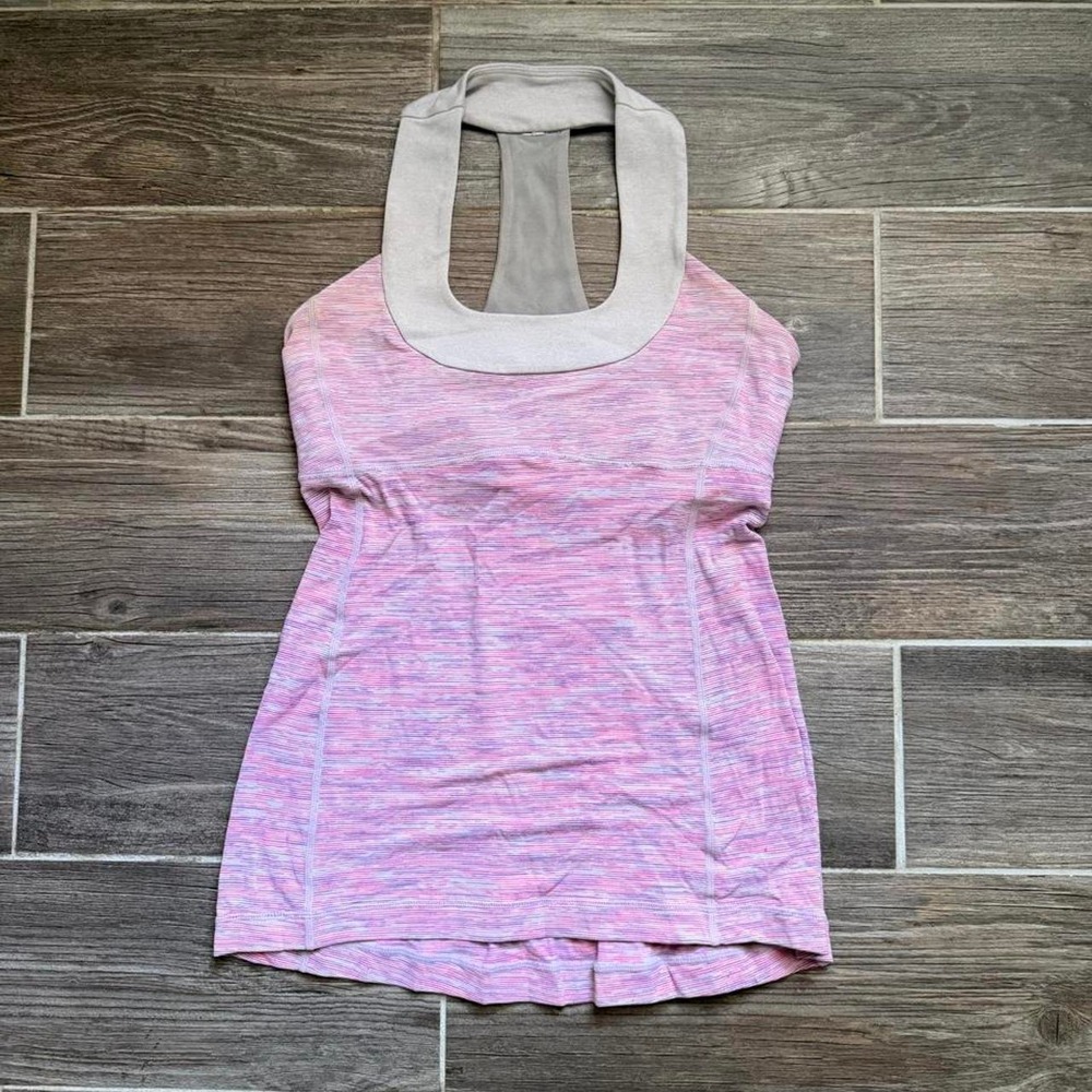 Vintage Y2K Lululemon Pink halter scoop neck tank top